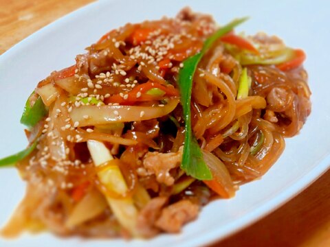 残り野菜とフライパン一つで簡単チャプチェ♪